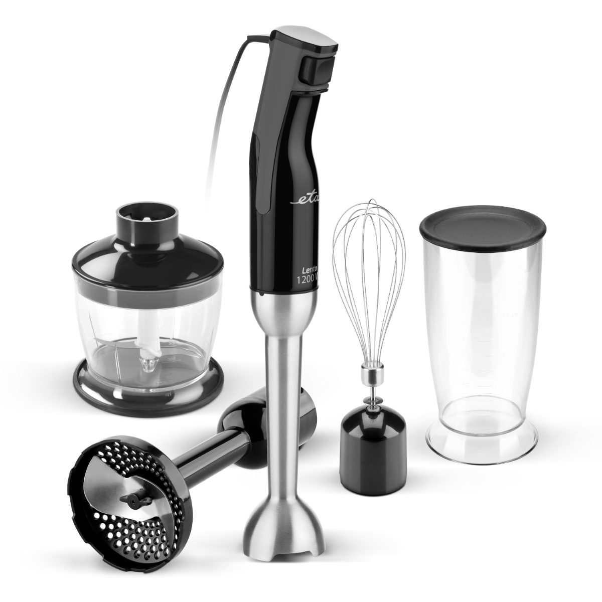 Lento ETA401790000, Hand Blender, 1200 W, Number of speeds 2, Chopper, Black/Stainless Steel