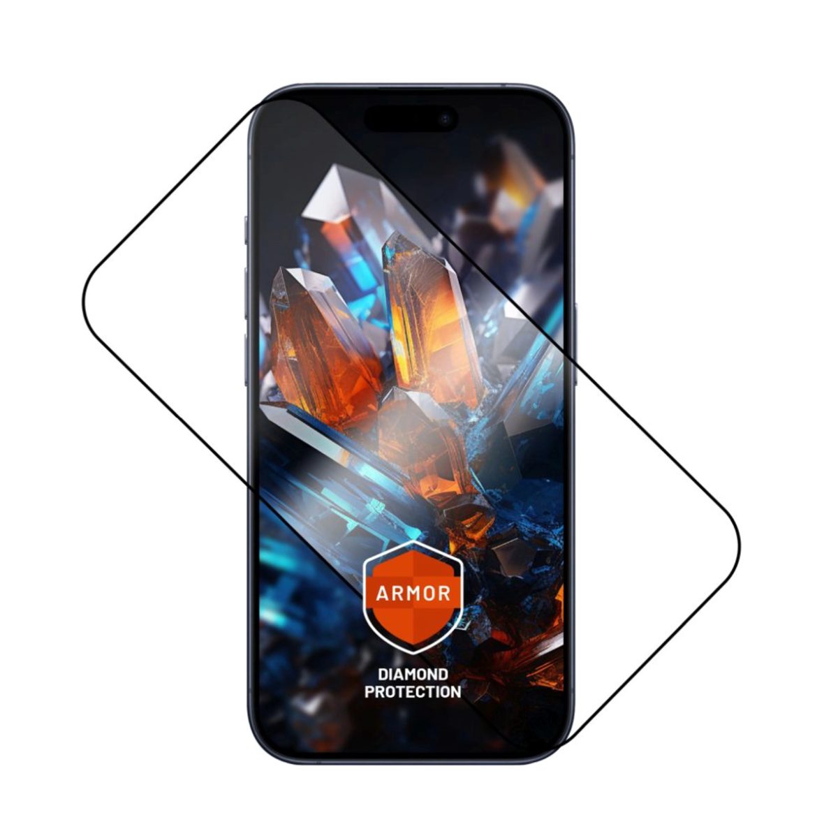 Fixed Screen protector, Apple, iPhone 17 Pro Max, Tempered glass, Black, Armor with Anti-dust applicator and AR layer