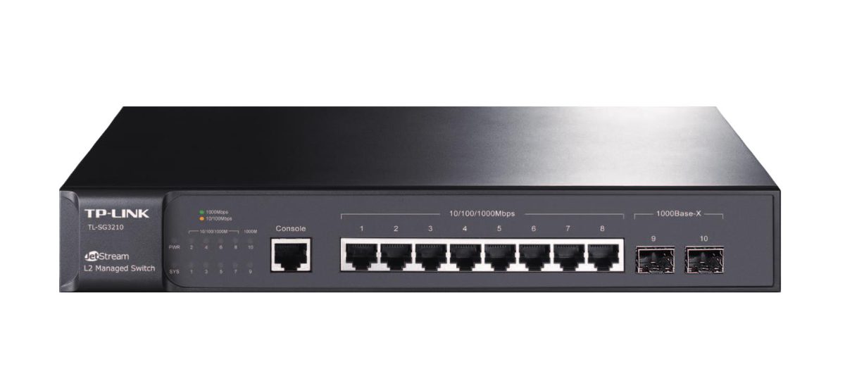 Switch, TP-LINK, Omada, TL-SG3210, Type L2, 8x10Base-T / 100Base-TX / 1000Base-T, 2xSFP