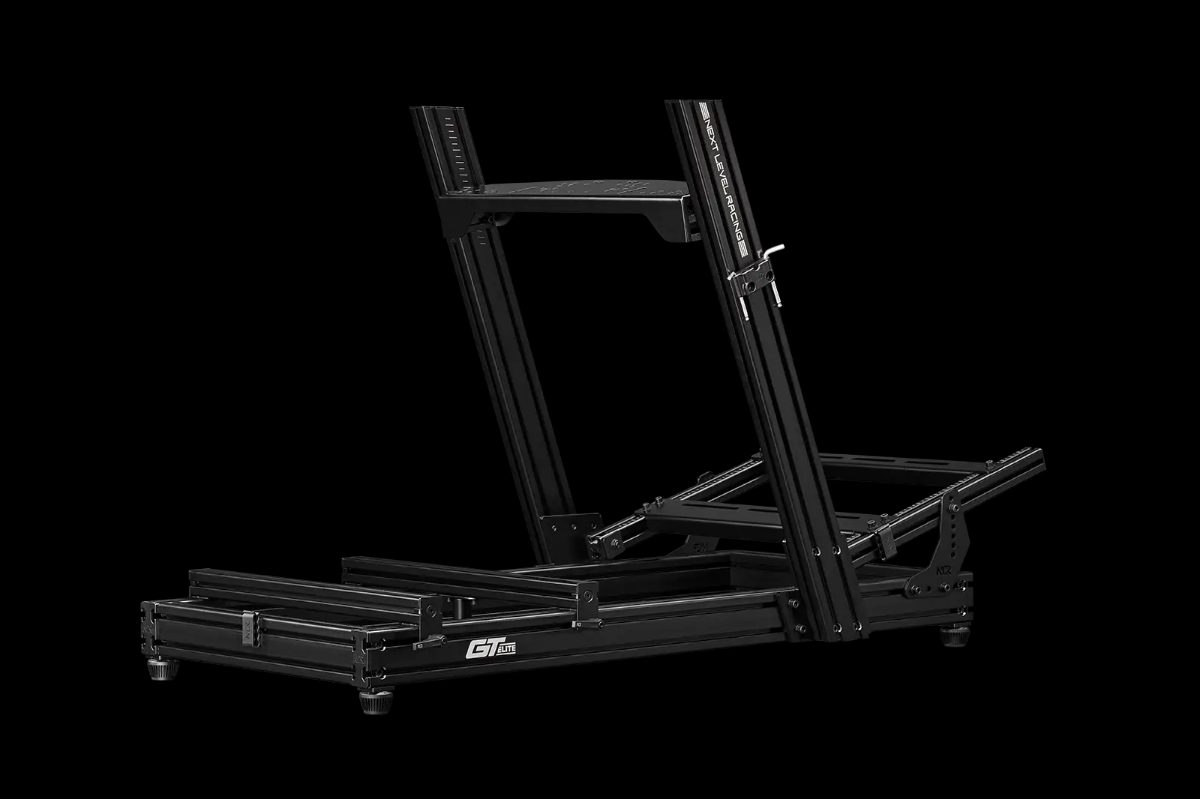 Next Level Racing GTElite Lite, Aluminium Simulator Cockpit, Wheel Plate Edition, Black