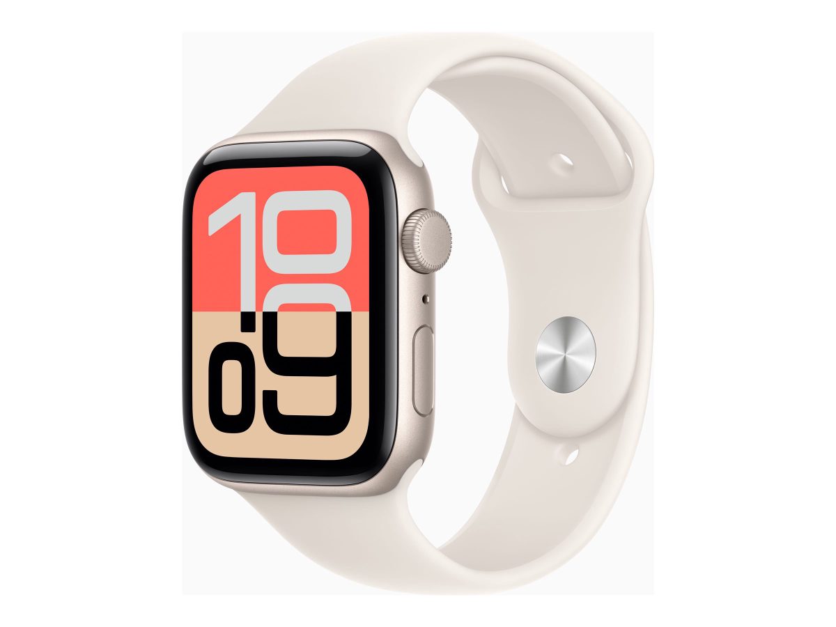 Apple Watch SE 3 GPS + Cellular 44mm Starlight Aluminium Case with Starlight Sport Band - M/L, Apple