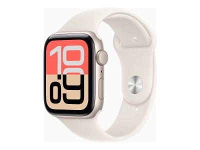 Apple Watch SE 3 GPS + Cellular 44mm Starlight Aluminium Case with Starlight Sport Band - M/L, Apple