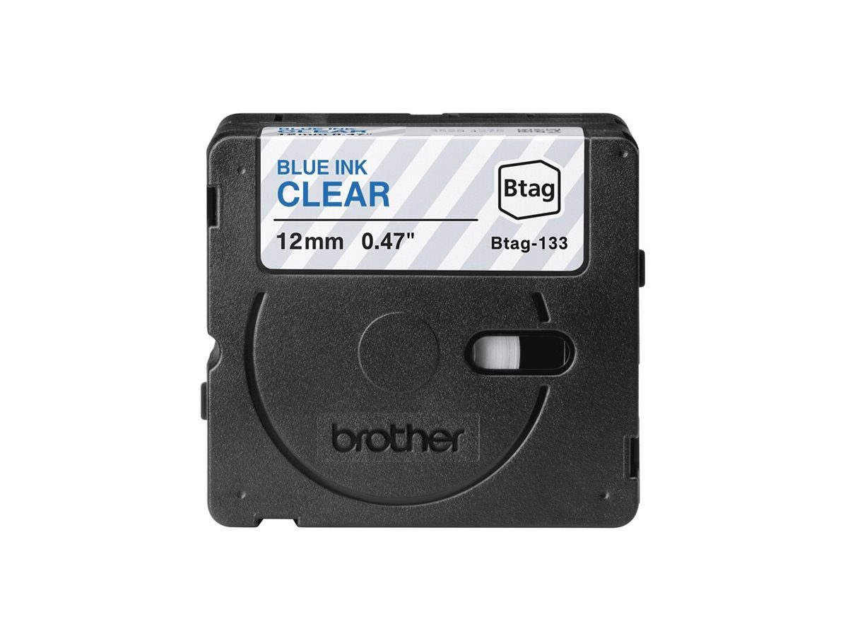 Brother BTAG-133, Blue on Clear, Btag