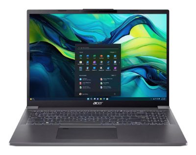 Notebook, ACER, Aspire, 16, CPU Intel Core Ultra 7, 155H, 3.8 GHz, 16 ", 2048X1280 pixels, RAM 16 GB, SSD 1000 GB, On-board graphics Yes, Keyboard language Russian/English, OS installed Windows 11 Home, Colour Grey, Weight 1.65 KG, NX.J9XEL.002