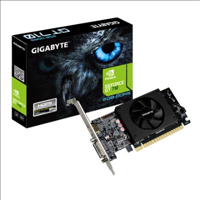 Low Profile, NVIDIA, 2 GB, GeForce GT 710, GDDR5, Cooling type Active, HDMI ports quantity 1, PCI Express 2.0, Memory clock speed 5010 MHz, Processor frequency 954 MHz