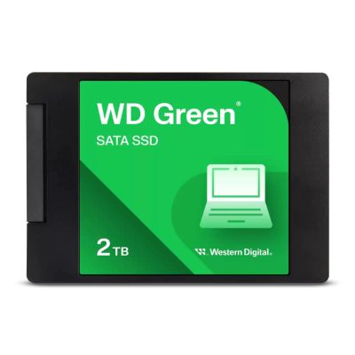 SSD, WESTERN DIGITAL, Green, 2TB, SATA, Read speed 545 MBytes/sec, 2,5", MTBF 1000000 hours, WDS200T2G0A