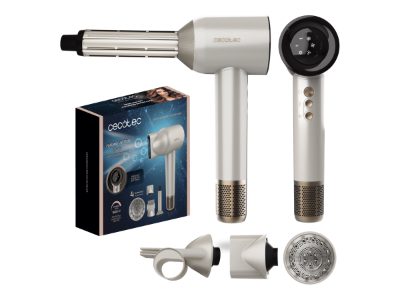 Cecotec Hair dryer, DryGlam Waves Champagne, 1600 W, Number of temperature settings 3, Ionic function, Champagne, Diffuser nozzle