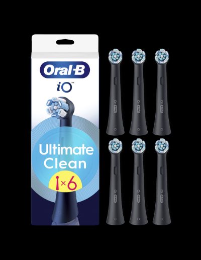 Replaceable toothbrush heads, iO UltimateClean, Heads, For adults, Number of brush heads included 6, Black