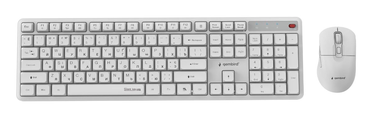 KEYBOARD +MOUSE WRL CYRILLIC/WHT KBS-WMS-01-W-CYRL GEMBIRD