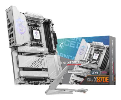 MSI MPG X870E EDGE TI WIFI, Processor family AMD, Processor socket AM5, DDR5, Supported hard disk drive interfaces SATA, M.2, Number of SATA connectors 4