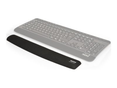 Ergonomic wrist rest for keyboard, Backrest, 60 x 400 x 20 mm, Black