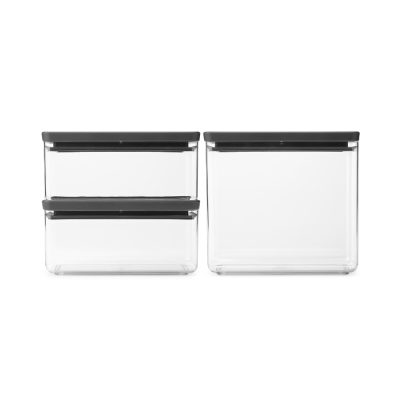 BRABANTIA uzglabāšanas kārbu komplekts Tasty+, 3 gab.,  Dark Grey