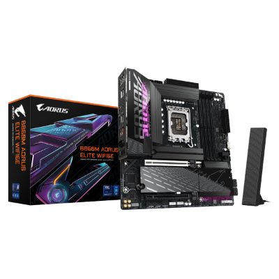 Gigabyte B860M AORUS ELITE WIFI6E, Processor family Intel, Processor socket LGA1851, DDR5, Supported hard disk drive interfaces SATA, M.2, Number of SATA connectors 4