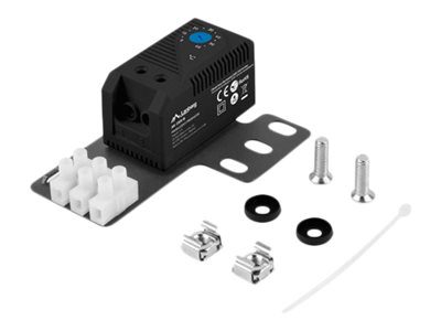 Lanberg Closed-loop thermostat 10A for rack cabinets with 19" ear and terminal block, AK-1505-B, Black