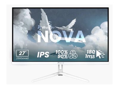 Nova, 27 ", IPS, QHD, 16:9, 180 Hz, 1 ms, 2560 x 1440 pixels, 350 cd/m², HDMI ports quantity 2, White