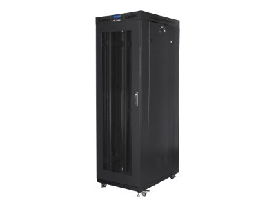 Rack cabinet 19" free-standing 42U/800x1000 (flat pack) with mesh door, LCD, FF01-8042-23BL, Black