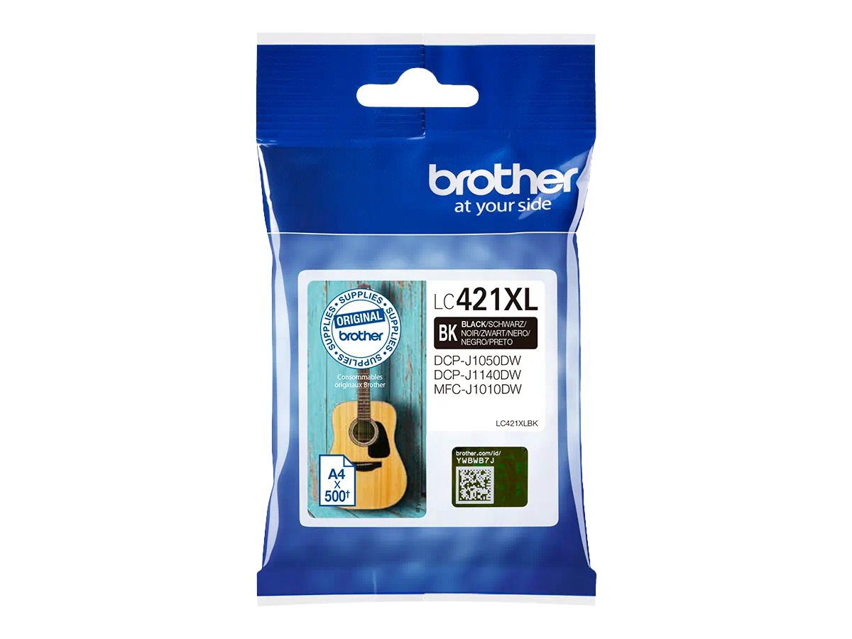 Brother LC421XLBK Ink Cartridge, Black, Brother Brother LC, LC421XLBK, Brother LC421XLBK - High Yield - black - original - ink cartridge, Ink cartridge, Black