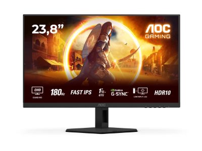 AOC AGON Q24G4RE, 24 ", Fast IPS, QHD, 16:9, 180 Hz, 1 ms, 2560 x 1440 pixels, 300 cd/m², HDMI ports quantity 1, Black