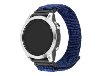 Sporty Strap for Garmin QuickFit 22mm, 160-210 mm, Dark blue, Nylon