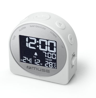 Portable Travelling Alarm Clock, M-09CW, White