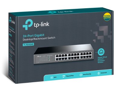 Switch, TL-SG1024D, Unmanaged, Desktop/Rackmountable, Gigabit Ethernet (copper) ports quantity 24, 36 month(s)