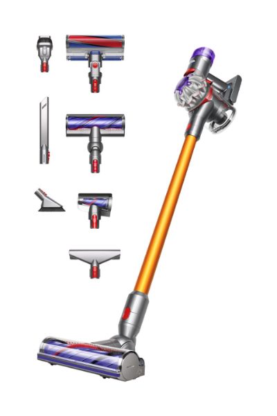 Vacuum Cleaner, DYSON, V8 Absolute, Dry, 2-in-1 stick vacuum, Silver/Yellow, Bagless, Battery, 2.63 kg, 476547-01