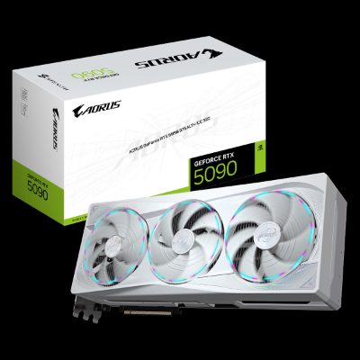 Gigabyte AORUS GeForce RTX 5090 STEALTH ICE 32G, NVIDIA, 32 GB, GeForce RTX 5090, GDDR7, HDMI ports quantity 1, PCI-E 5.0