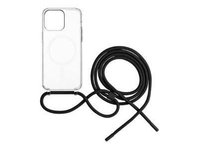 MagPure Neck, Back Cover with Lanyard, Apple, iPhone 16 Plus, TPU, Clear, Black