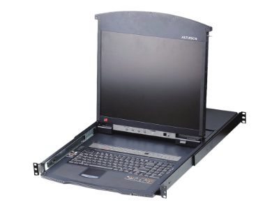 1-Local/Remote Share Access 16-Port Cat 5 Dual Rail 17" LCD KVM over IP Switch with Daisy-Chain Port, KL1516AIM-AXA-AG, 1 x USB Type-A Female