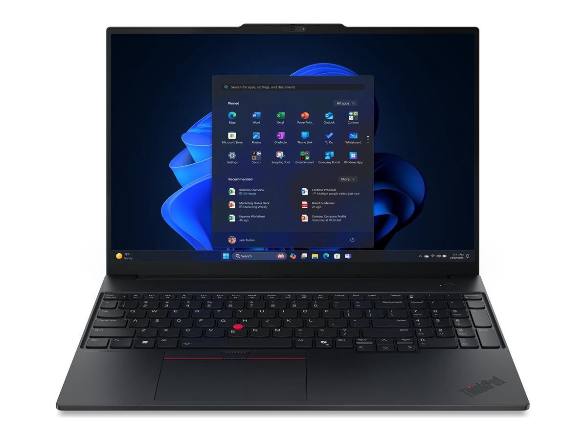 Lenovo ThinkPad E16 G3 Intel, Black, 16 ", IPS, WUXGA, 1920 x 1200 pixels, Anti-glare, Intel Core Ultra 5, 228V, 32 GB, Soldered LPDDR5X, Solid-state drive capacity 512 GB, Intel Arc Graphics 130V, Windows 11 Pro, 802.11ax, Bluetooth version 5.3, Keyboard language Nordic, Keyboard backlit, Warranty 36 month(s), Battery warranty 12 month(s)