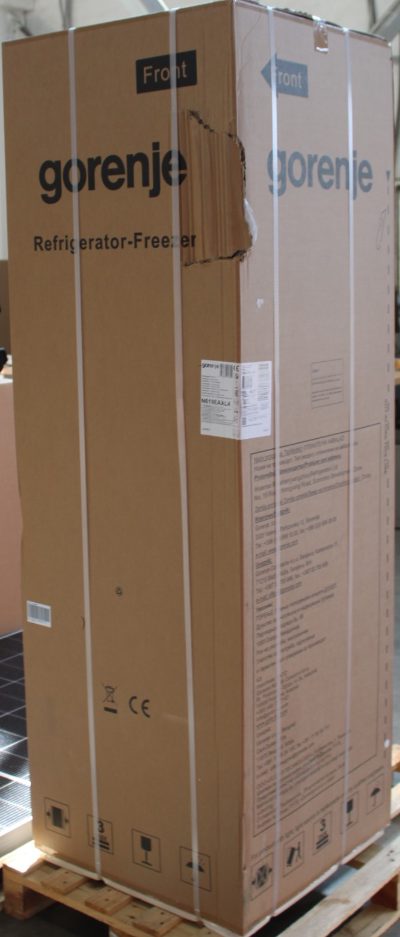 Gorenje Refrigerator, N619EAXL4, Energy efficiency class E, Free standing, Combi, Height 186 cm, No Frost system, Fridge net capacity 207 L, Freezer net capacity 97 L, Display, 39 dB, Grey, DAMAGED PACKAGING, DENTED DOOR, RIGHT AND BACKSIDE