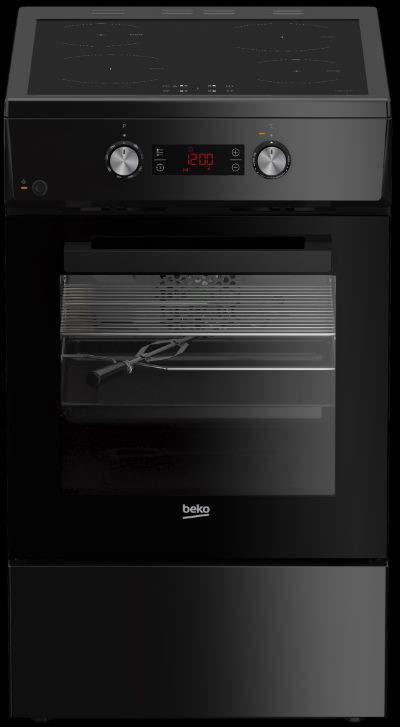 BEKO Cooker, FSM59305BDT, Hob type Induction, Oven type Electric, Black, Width 50 cm, Grilling, Depth 60 cm, 60 L