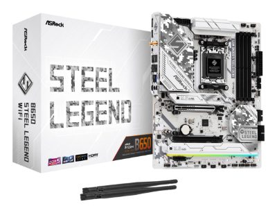 Mainboard, ASROCK, AMD B650, SAM5, ATX, Memory DDR5, Memory slots 4, 1xPCI-Express 3.0 16x, 1xPCI-Express 4.0 1x, 1xPCI-Express 5.0 16x, 1xM.2, 1xHDMI, 1xDisplayPort, 8xUSB 2.0, 3xUSB 3.2, 2xUSB-C, 1xRJ45, 2xAudio port, B650STEELLEGENDWIFI