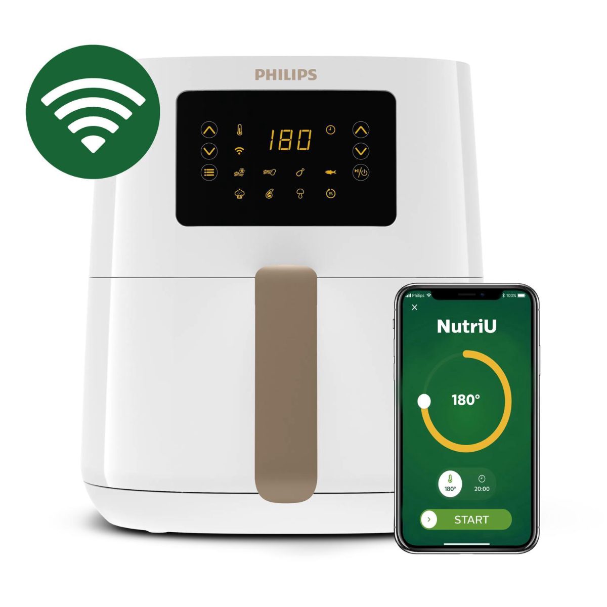 Philips karstā gaisa katls, 1400W, balts
