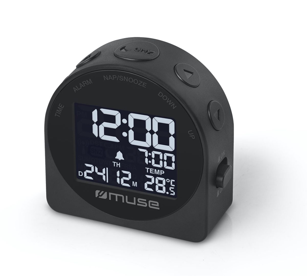 Portable Travelling Alarm Clock, M-09C, Black