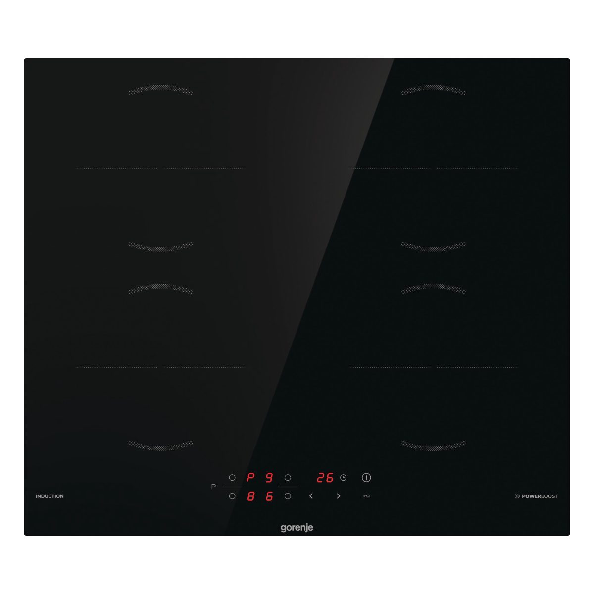 Hob, GI6401BSCE, Induction, Number of burners/cooking zones 4, Touch, Timer, Black