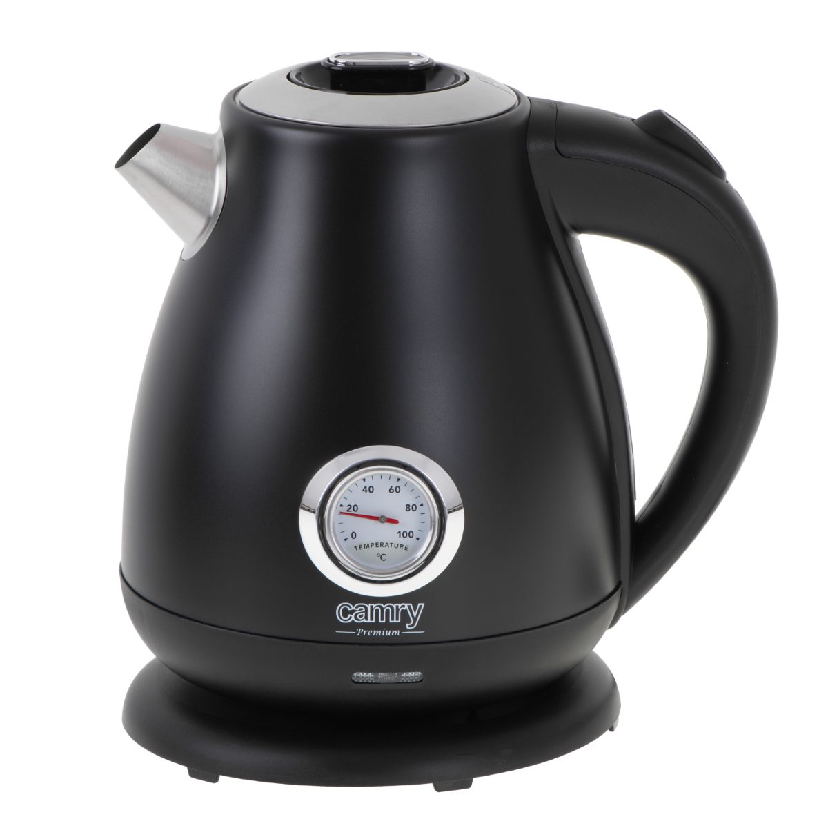 Kettle with a thermometer, CR 1344, Electric, 2200 W, 1.7 L, Stainless steel, 360° rotational base, Black
