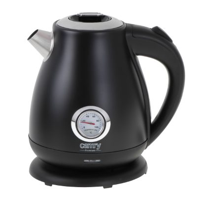 Kettle with a thermometer, CR 1344, Electric, 2200 W, 1.7 L, Stainless steel, 360° rotational base, Black
