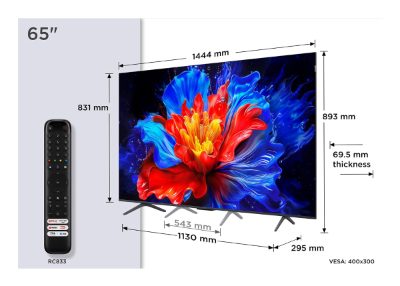 TV Set, TCL, 65 ", 4K Ultra HD, 3840 x 2160 pixels, Flat, 16:9, QLED, 65P8K