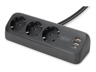 Digitus 3-way office socket strip with 2x USB-A and 1x USB-C connections, DA-70625