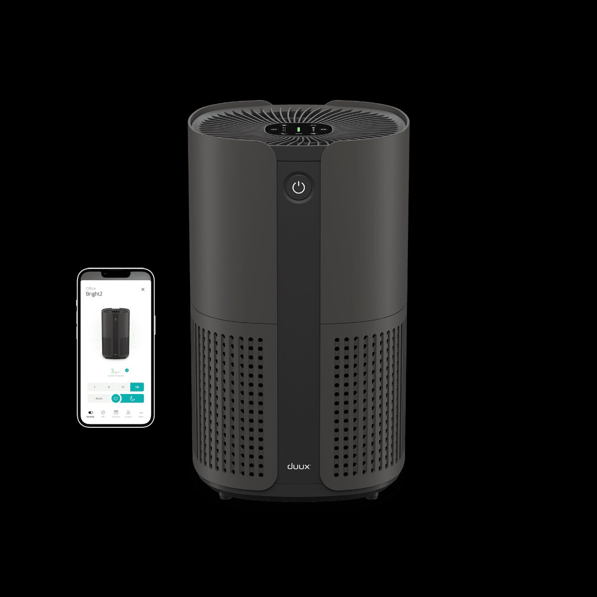 Duux Smart Air Purifier, Bright 2, 22 W, Suitable for rooms up to 42 m², Black