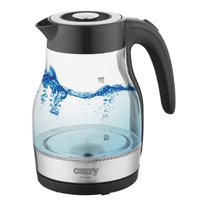 Kettle, CR 1300, Electric, 2200 W, 1.7 L, Glass, 360° rotational base, Black