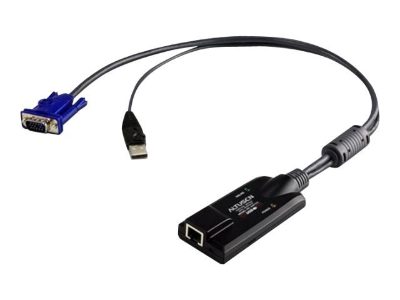 Aten USB VGA Virtual Media KVM Adapter, Aten, Adapter, USB VGA Virtual Media KVM Adapter, 1 x RJ-45 Female,1 x USB Type A Male 1 x HDB-15 Male