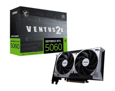 MSI GeForce RTX 5060 8G VENTUS 2X OC, NVIDIA, 8 GB, GeForce RTX 5060, GDDR7, HDMI ports quantity 1, PCI Express Gen 5 x16