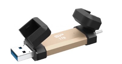 Silicon Power DS72, 1000 GB, USB Type-A and USB Type-C 3.2 Gen 2, Gold