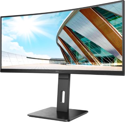 Curved Monitor, CU34P2A, 34 ", VA, 21:9, 100 Hz, 1 ms, 3440 × 1440, 300 cd/m², Headphone out (3.5mm), HDMI ports quantity HDMI x 2, Black, Warranty 36 month(s)