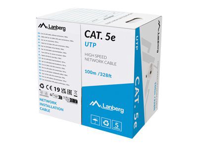 LAN Cable CAT.5E UTP 100M Solid CU Grey Fluke Passed, LCU5-12CU-0100-S