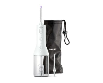 Sonicare Cordless Power Flosser 3000 mutes dobuma irrigators, balts