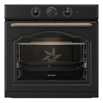 Gorenje Oven, BOS67372CLB, 77 L, Electric, AquaClean, Mechanical control, Steam function, Convection, Height 59.5 cm, Width 59.5 cm, Black