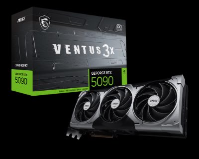 MSI GeForce RTX 5090 32G VENTUS 3X OC, NVIDIA, 32 GB, GeForce RTX 5090, GDDR7, HDMI ports quantity 1, PCI Express Gen 5
